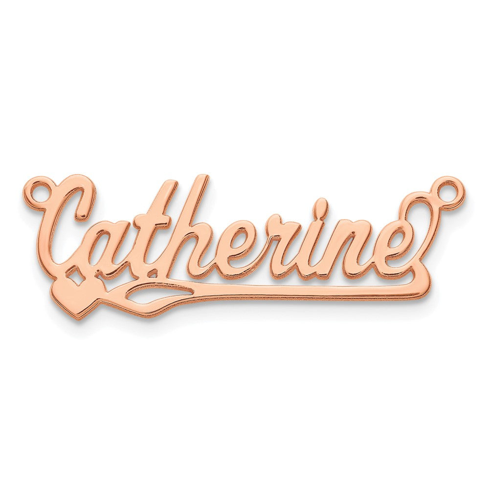 14k Rose Gold Polished Heart Name Plate