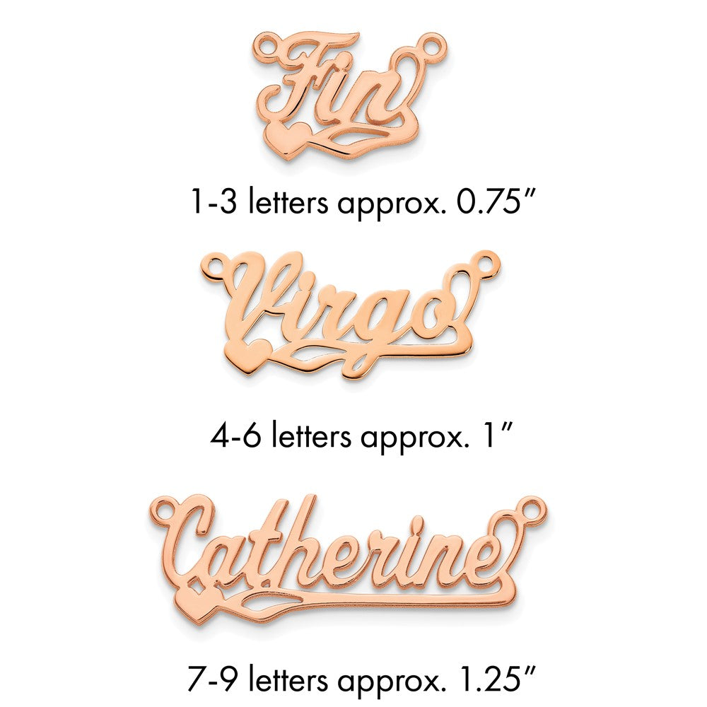 14k Rose Gold Polished Heart Name Plate