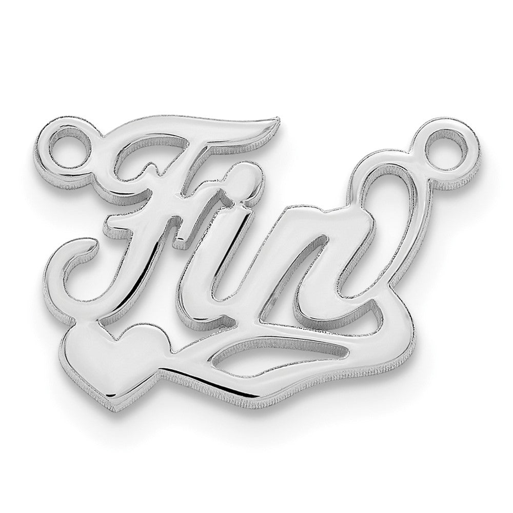 14k White Gold Polished Heart Name Plate