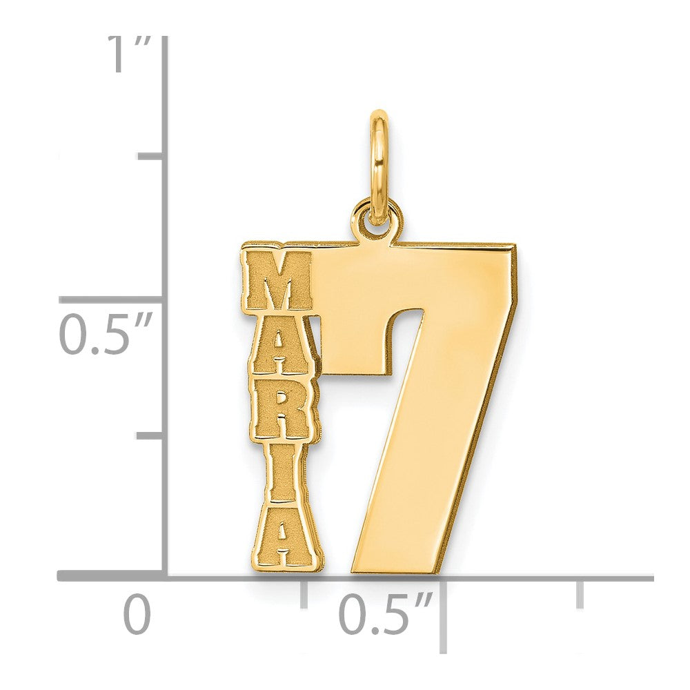 Sterling Silver/Gold-Plated Name and Number Charm