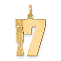 14k Yellow Gold Name and Number Charm