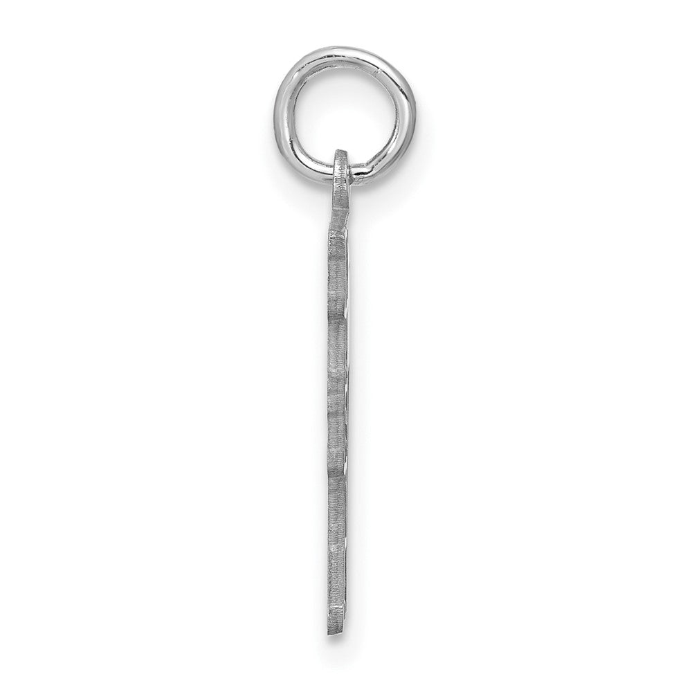 14k White Gold Name and Number Charm