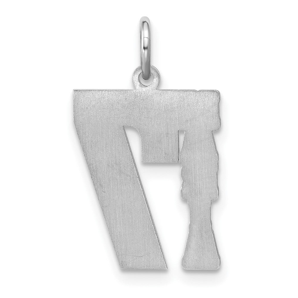 14k White Gold Name and Number Charm