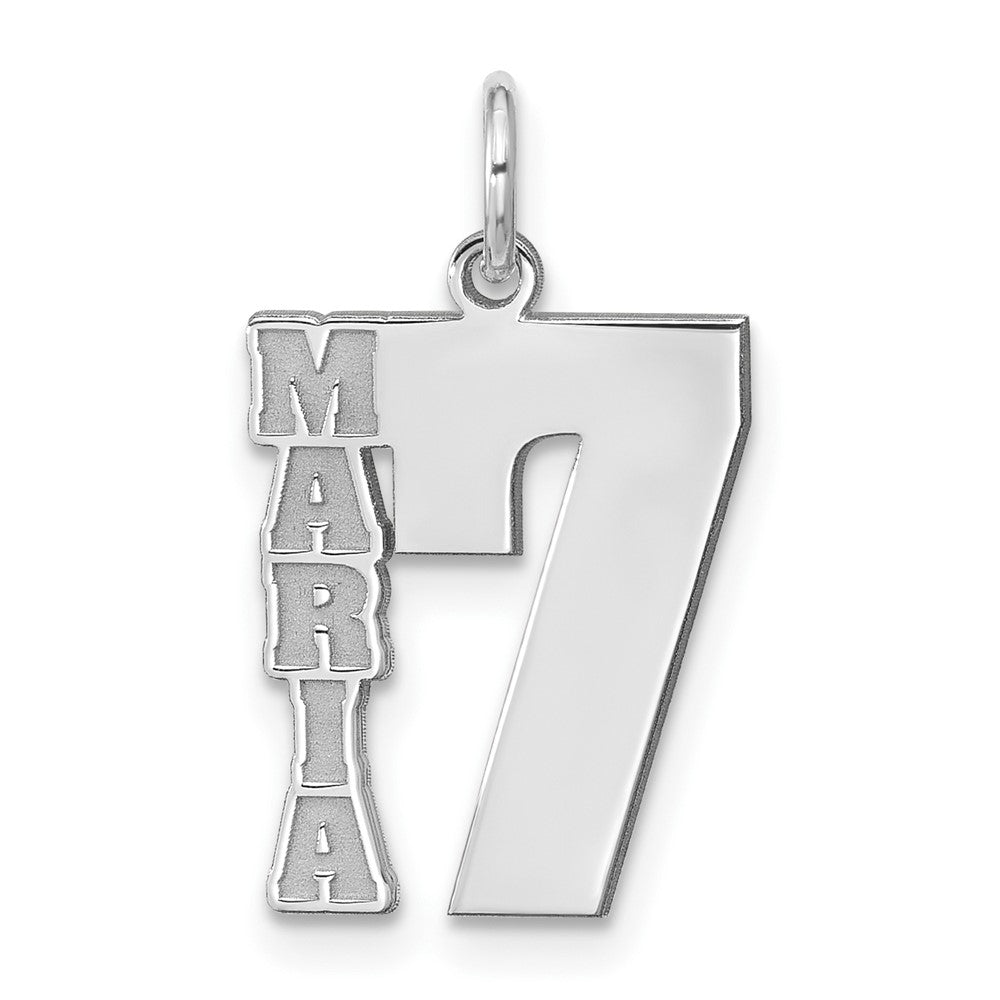 Sterling Silver/Rhodium-plated Name and Number Charm