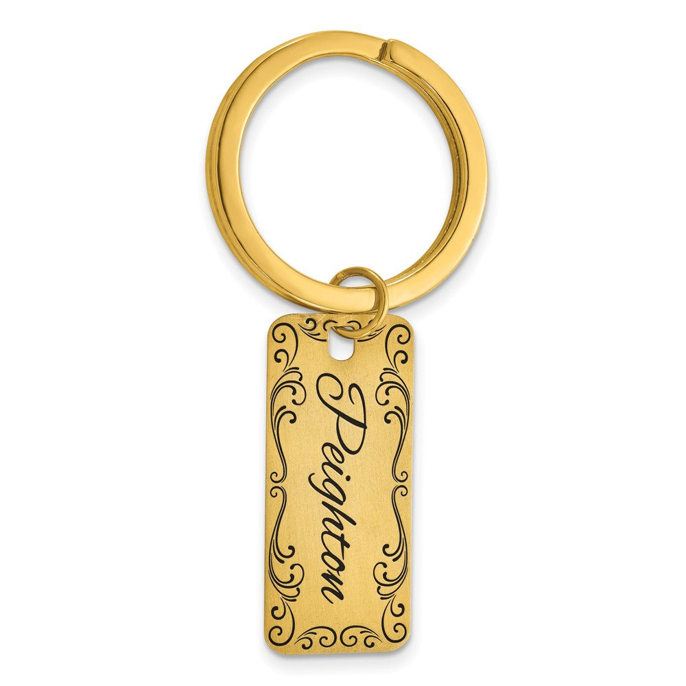 Sterling Silver/Gold-plated Two Sided Personalized Key Chain