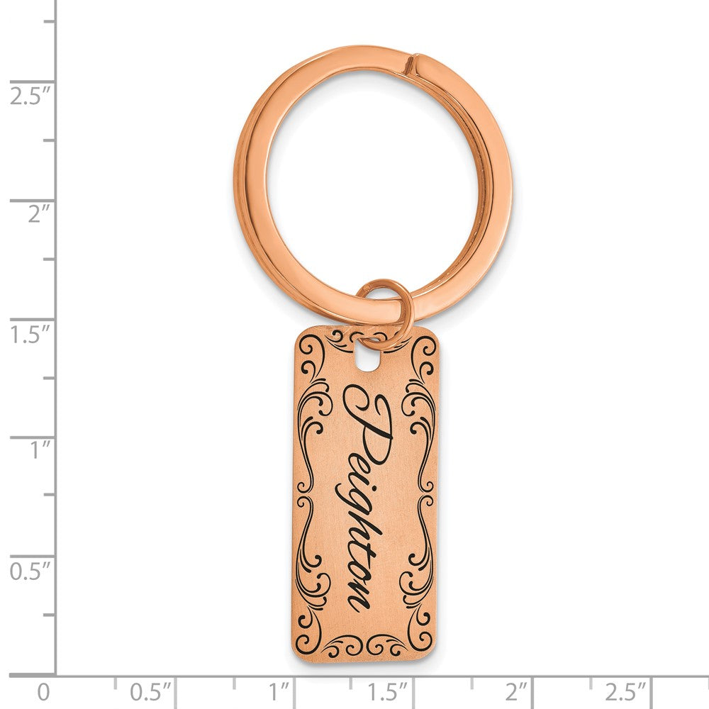 Sterling Silver/Rose-plated Two Sided Personalized Key Chain