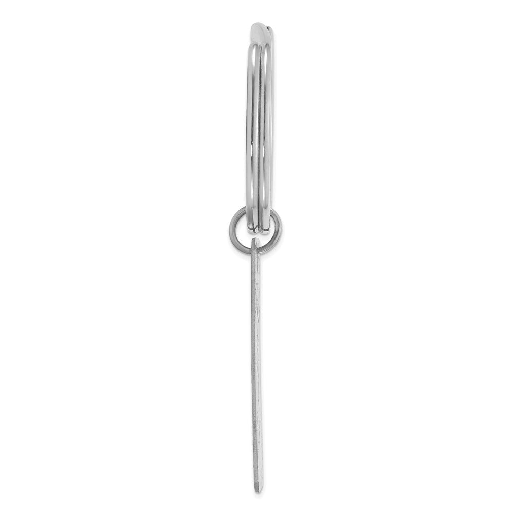 Sterling Silver/Rhodium-plated Two Sided Personalized Key Chain
