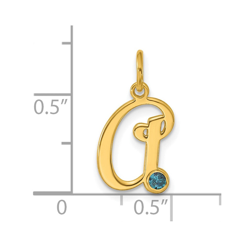 Sterling Silver/Gold-plated Initial with Birthstone Charm
