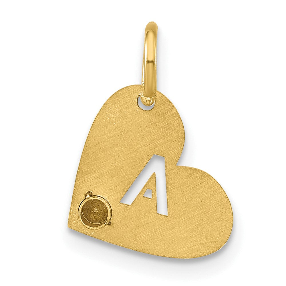 SS/Gold-plated Cut-out Initial Heart with Birthstone Charm