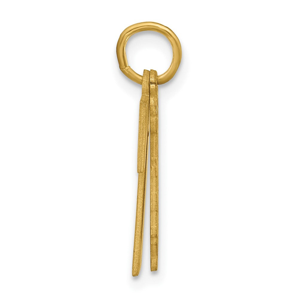Sterling Silver/Gold-Plated 2 Piece Satin Name with Number Charm