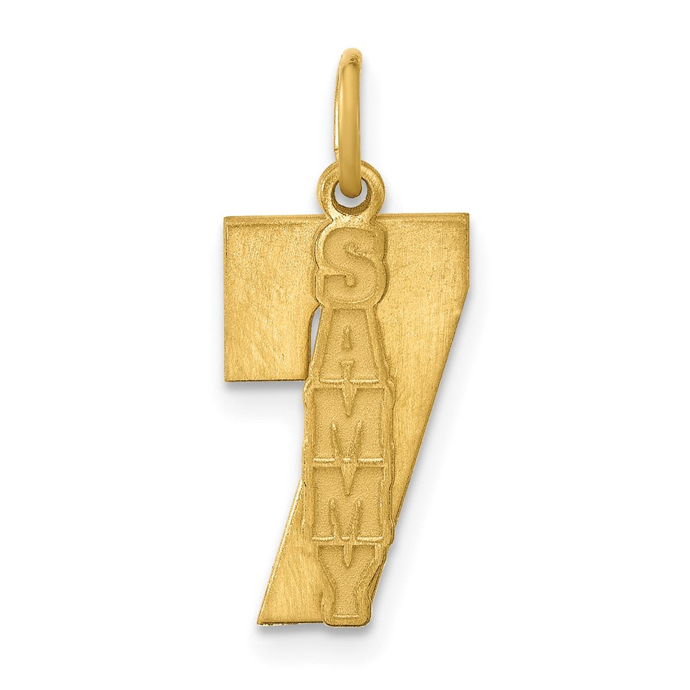 Sterling Silver/Gold-Plated 2 Piece Satin Name with Number Charm
