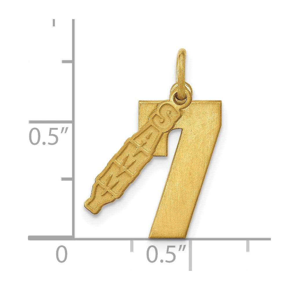 Sterling Silver/Gold-Plated 2 Piece Satin Name with Number Charm