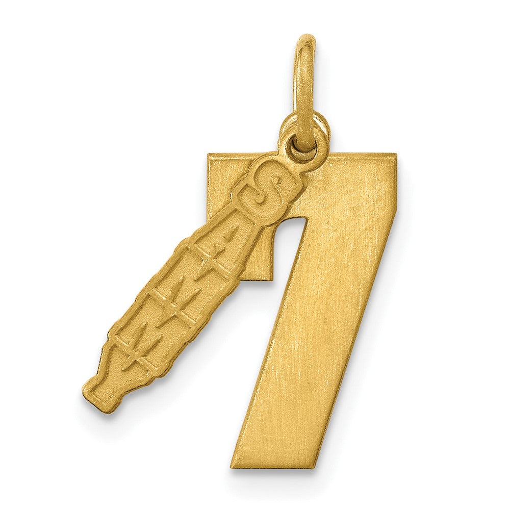 Sterling Silver/Gold-Plated 2 Piece Satin Name with Number Charm