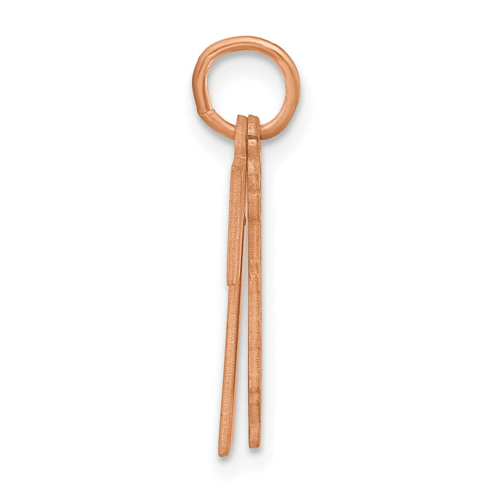 SS/Rose Gold-Plated 2 Piece Satin Name with Number Charm
