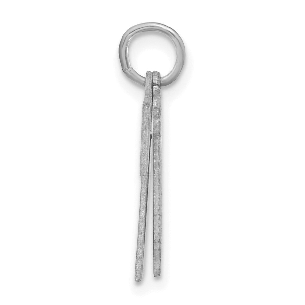 SS/Rhodium-plated 2 Piece Satin Name with Number Charm