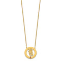SS/Gold-Plated Circle w/1 Birth Flower and Birthstone Necklace
