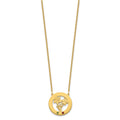 SS/Gold-Plated Circle w/2 Birth Flower and Birthstone Necklace
