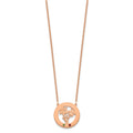 SS/Rose-plated Circle w/2 Birth Flower and Birthstone Necklace