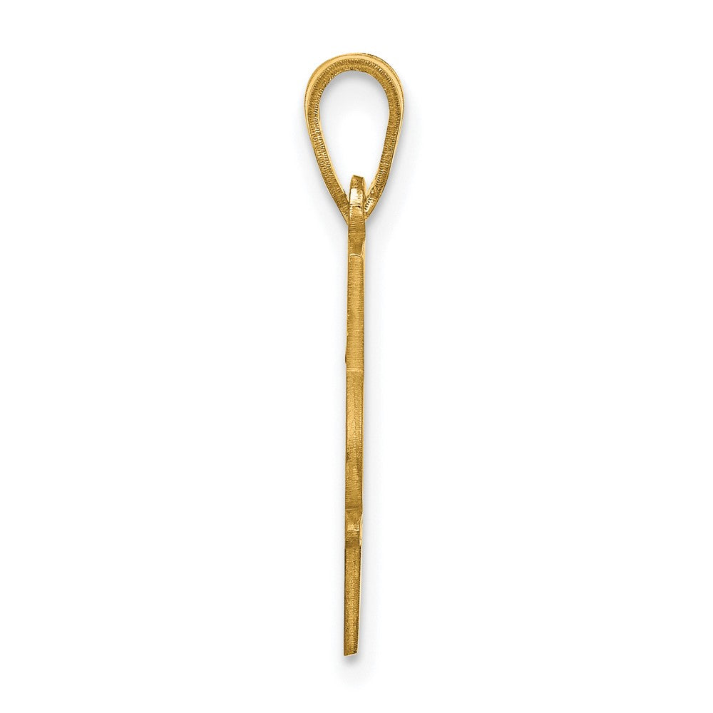 14k Yellow Gold with Epoxy Name and Number Pendant