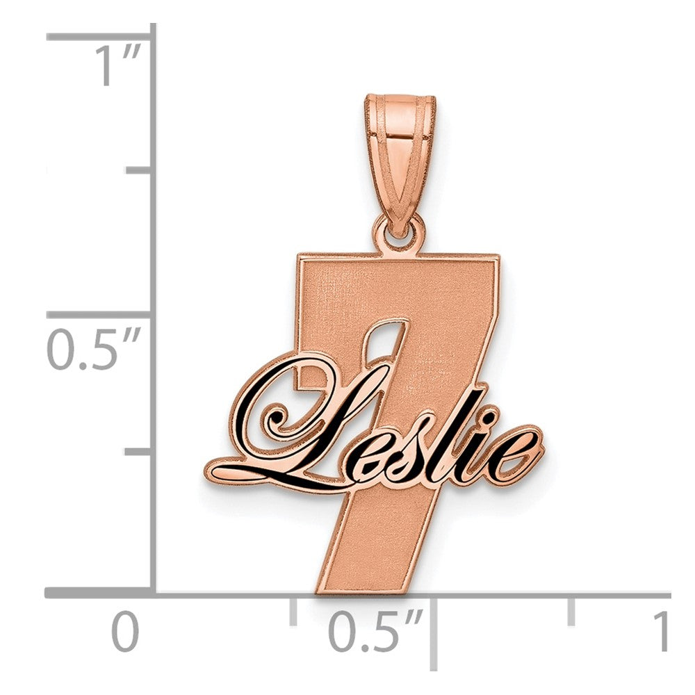 SS/Rose Gold-Plated with Epoxy Name and Number Pendant