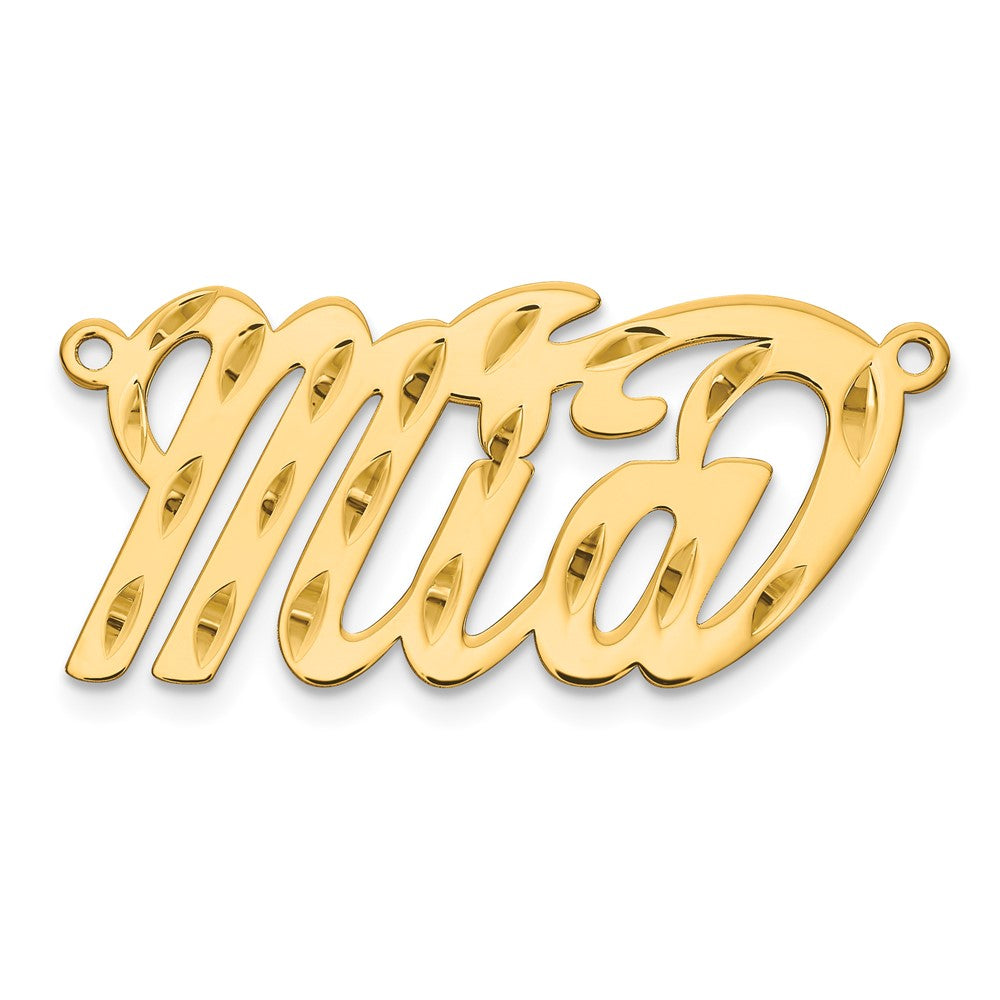 Sterling Silver/Gold-plated Diamond-cut Name Plate
