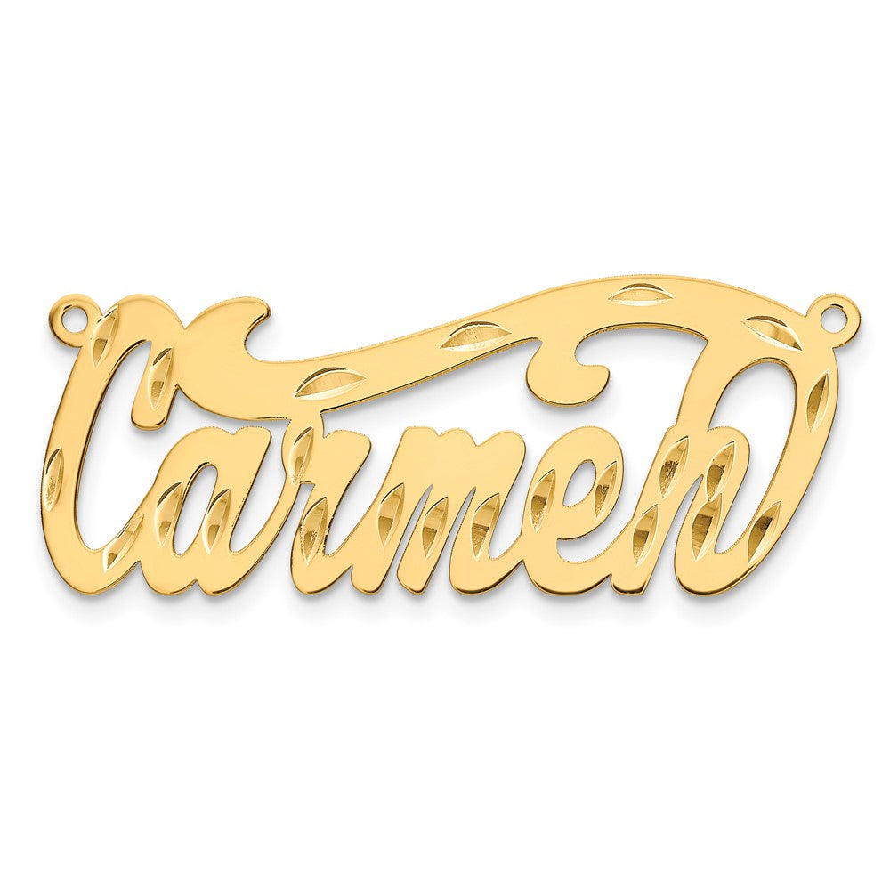 Sterling Silver/Gold-plated Diamond-cut Name Plate