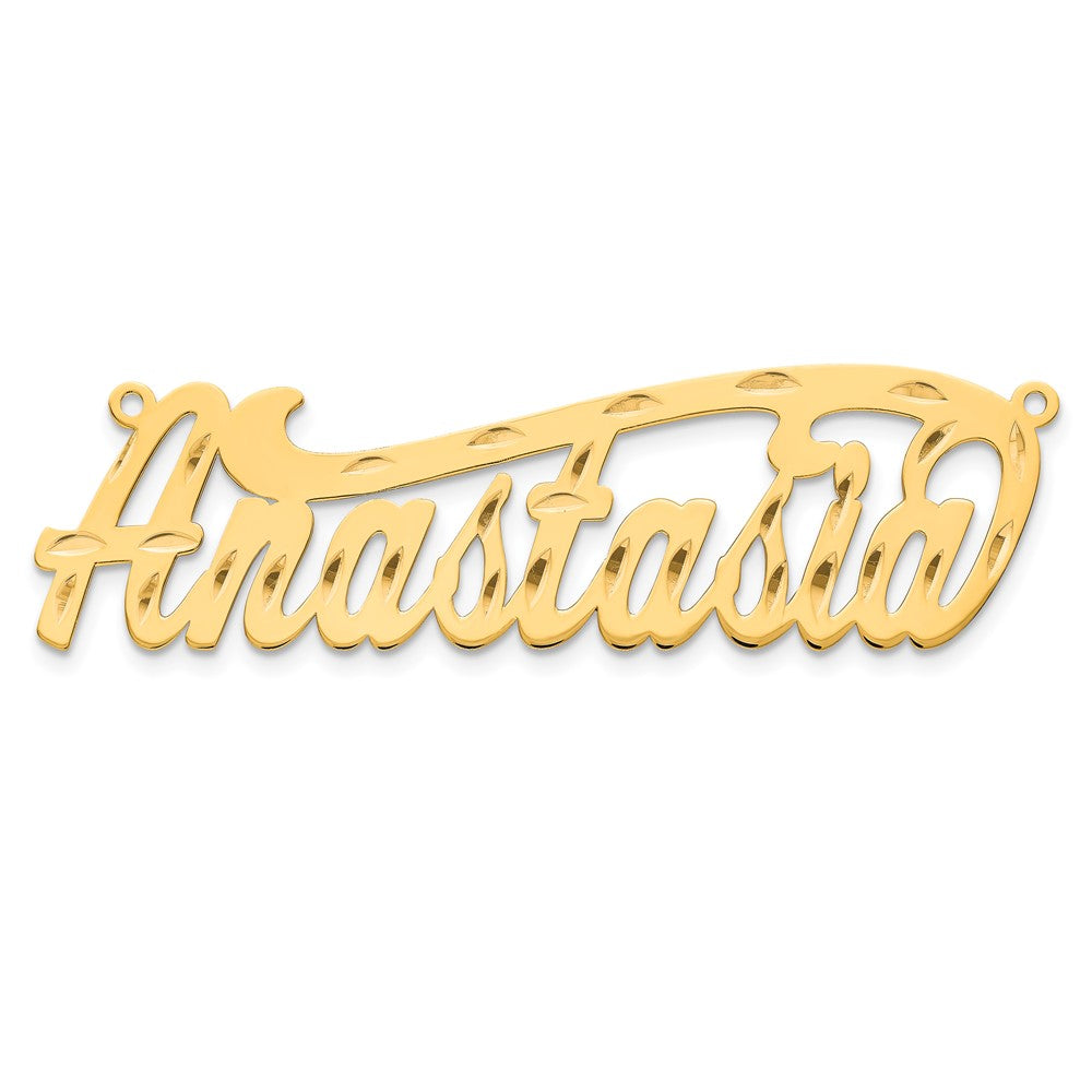 14k Yellow Gold Diamond-cut Name Plate