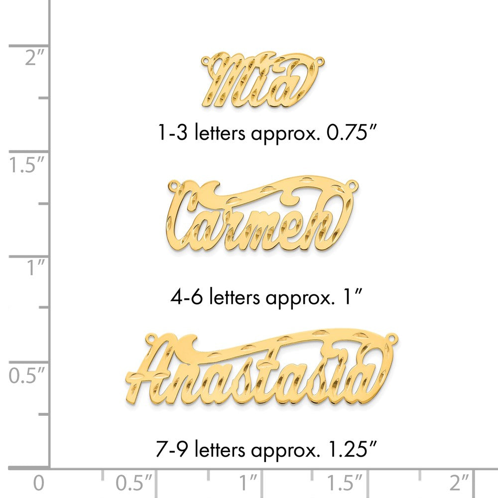 Sterling Silver/Gold-plated Diamond-cut Name Plate