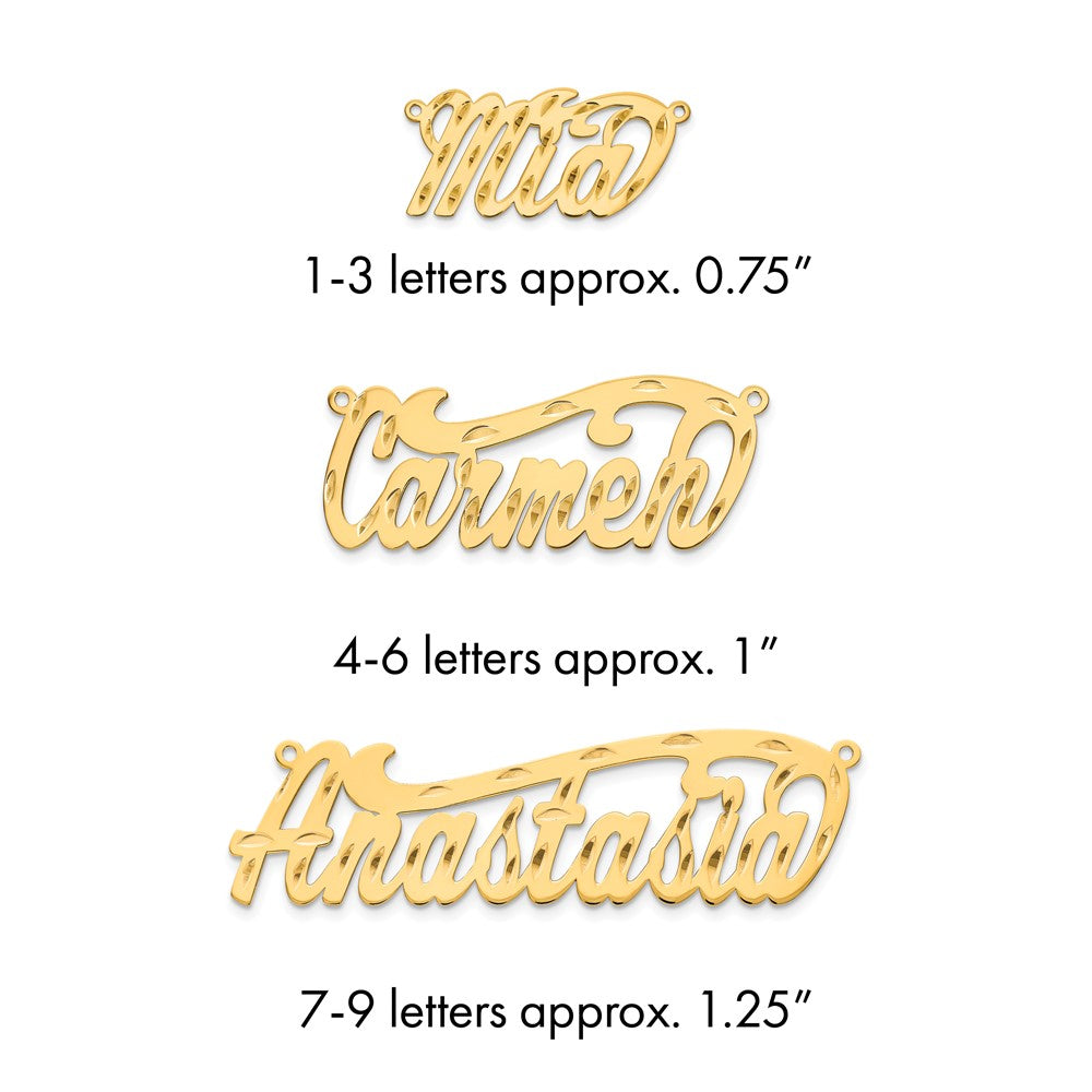 Sterling Silver/Gold-plated Diamond-cut Name Plate