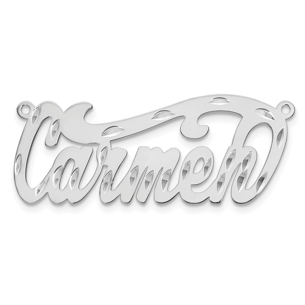 Sterling Silver/Rhodium-plated Diamond-cut Name Plate
