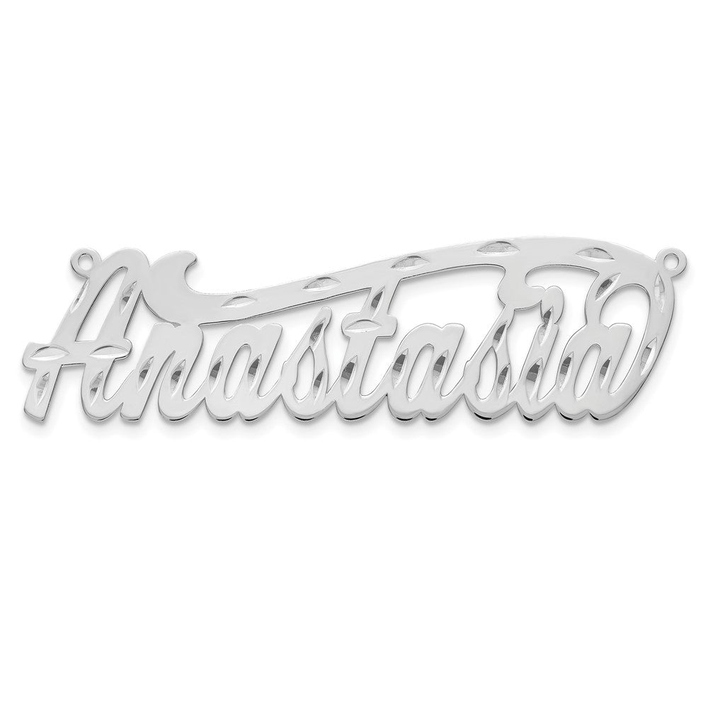 14k White Gold Diamond-cut Name Plate