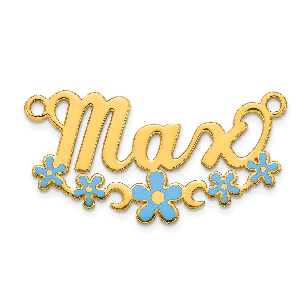 Sterling Silver/Gold-plated Epoxy Flower Name Plate