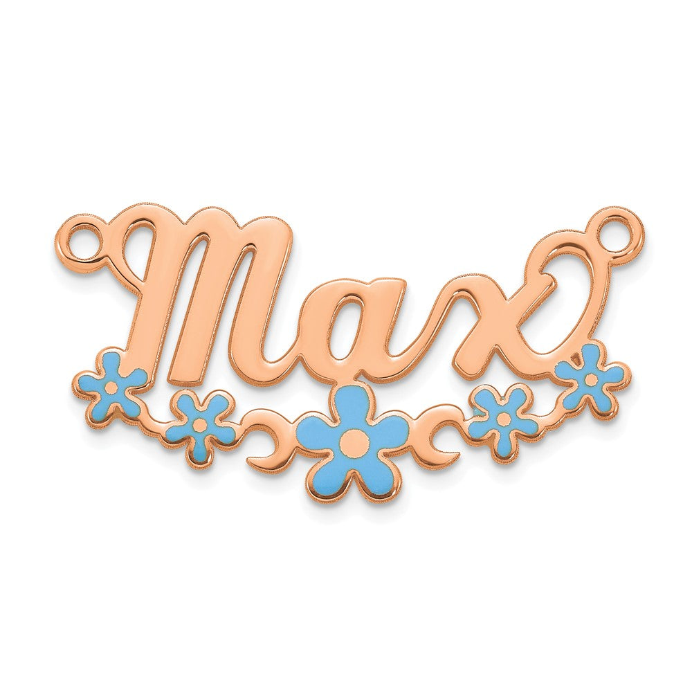 14k Rose Gold Epoxy Flower Name Plate