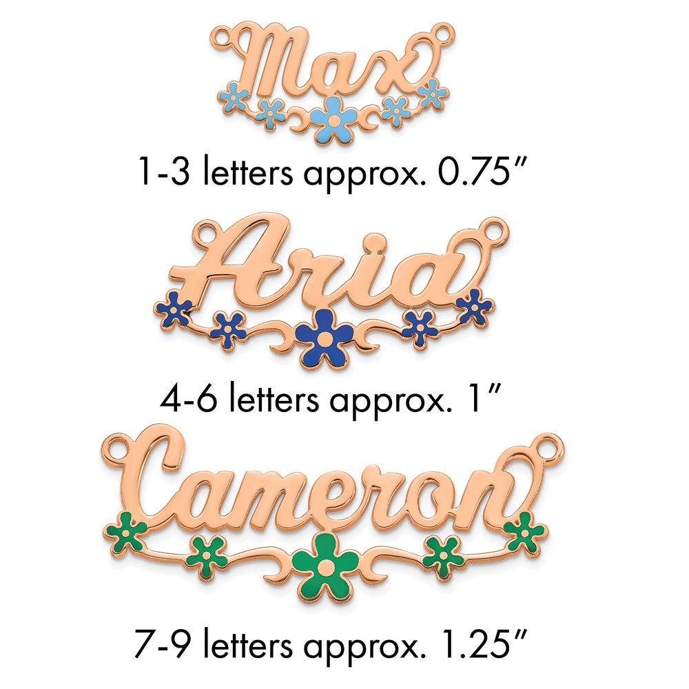 14k Rose Gold Epoxy Flower Name Plate