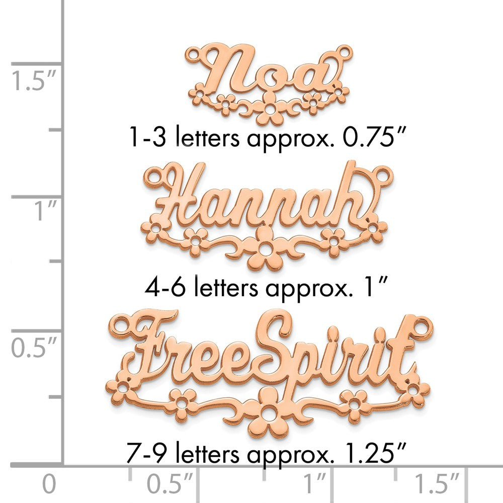 Sterling Silver/Rose Gold-Plated Flower Name Plate