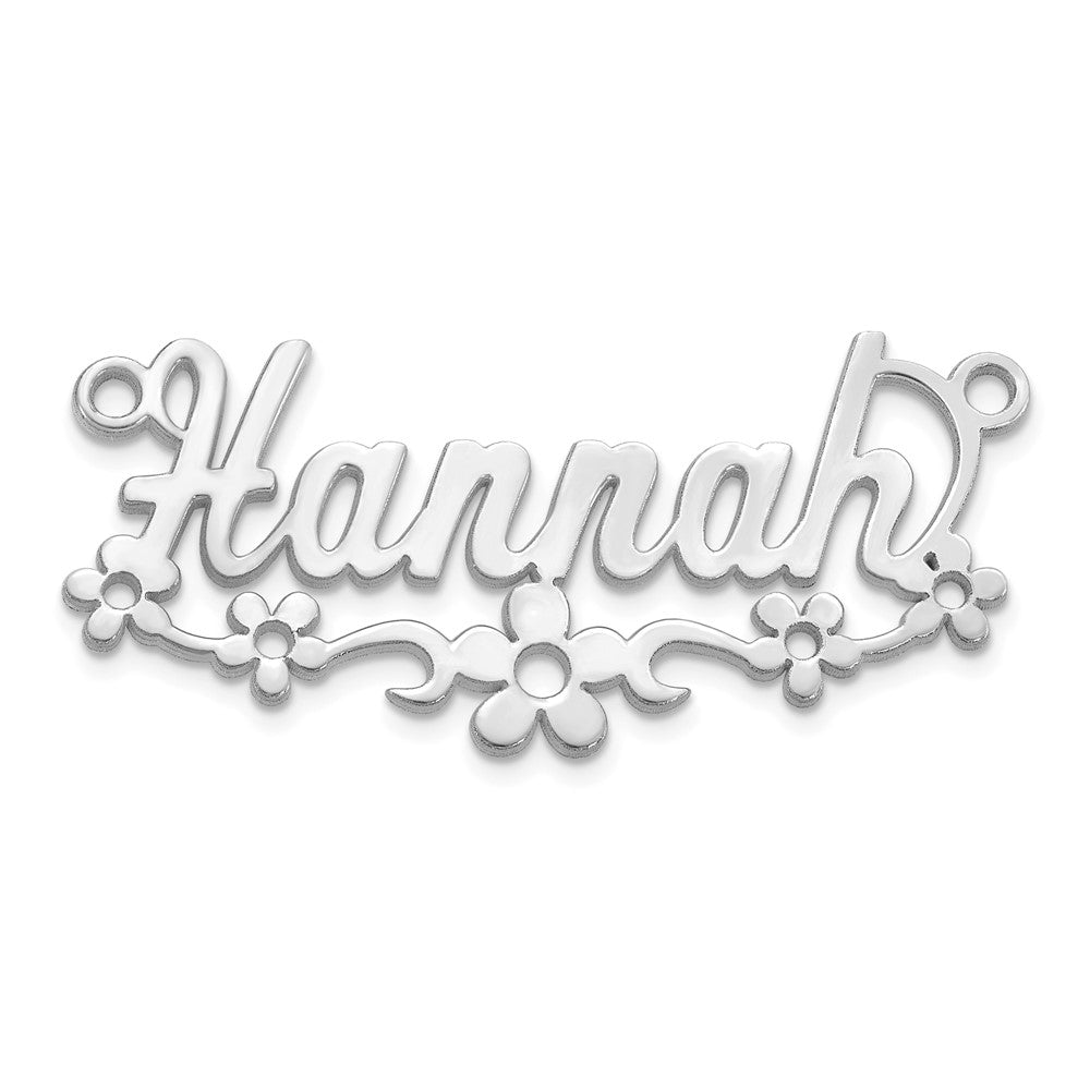 Sterling Silver/Rhodium-plated Flower Name Plate