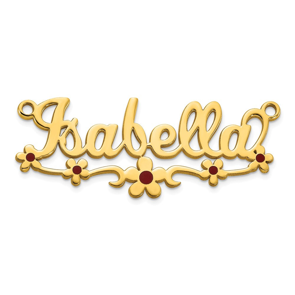 Sterling Silver/Gold-Plated Epoxy Flower Name Plate