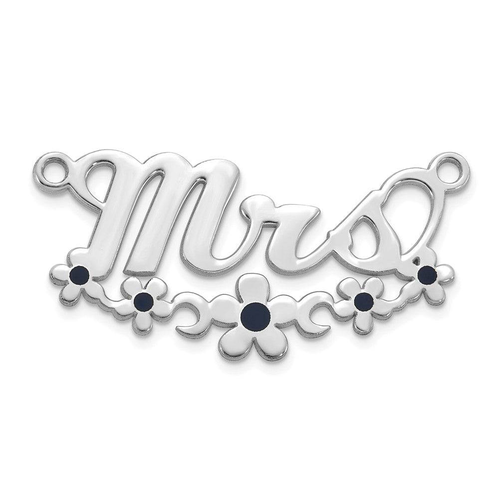 Sterling Silver/Rhodium-plated Epoxy Flower Name Plate