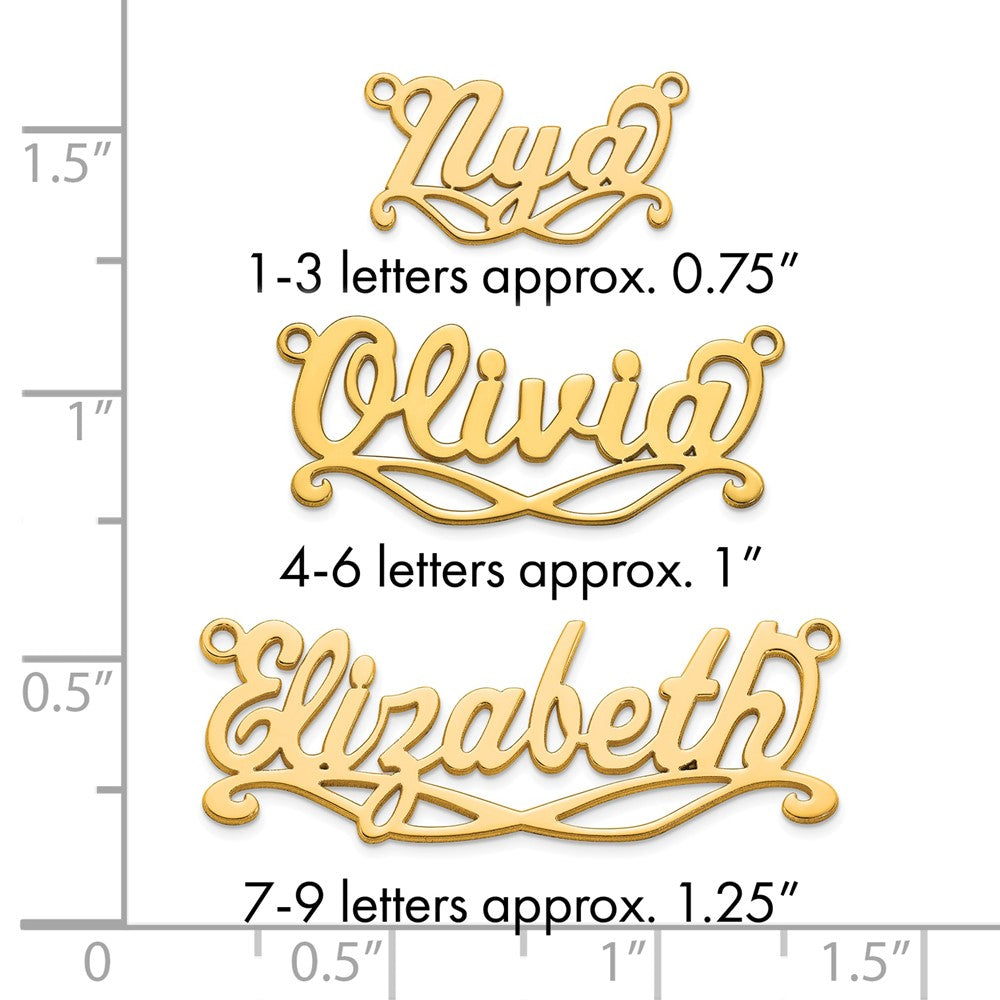 Sterling Silver/Gold-Plated Sunglass Name Plate