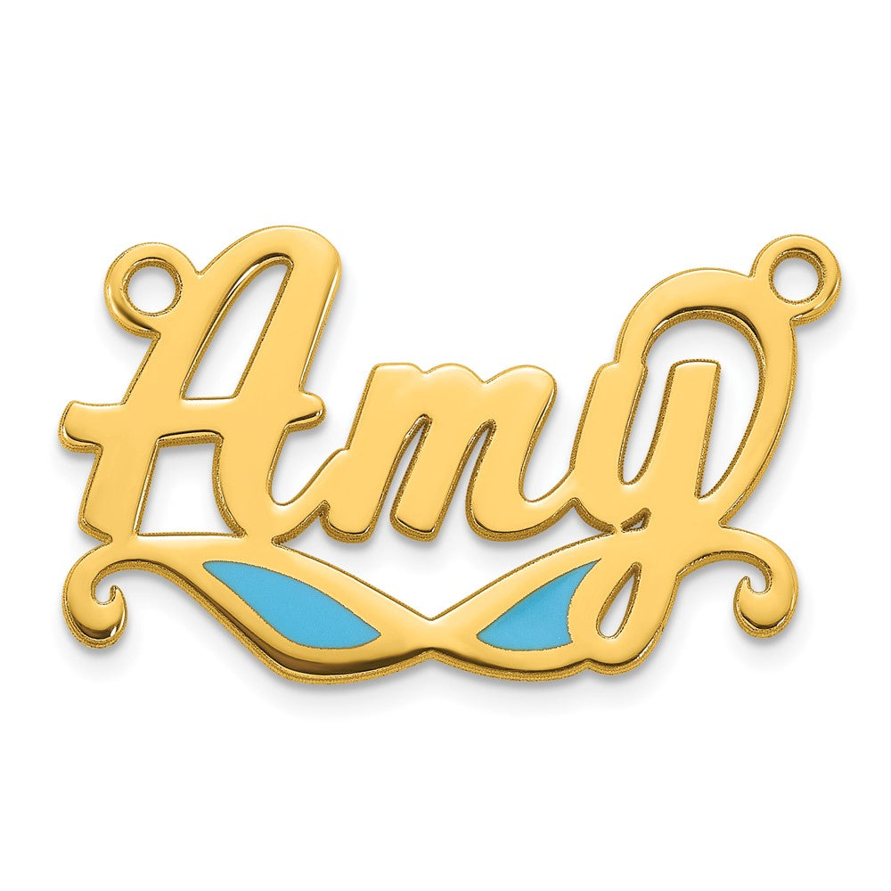 14k Yellow Gold Epoxy Sunglass Name Plate