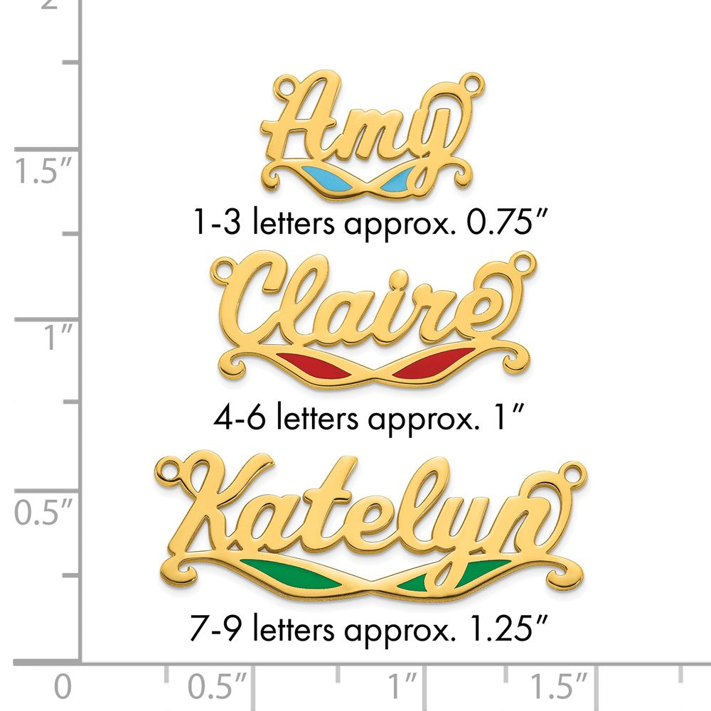 14k Yellow Gold Epoxy Sunglass Name Plate