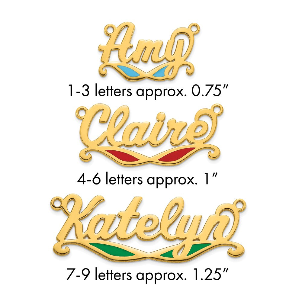 14k Yellow Gold Epoxy Sunglass Name Plate