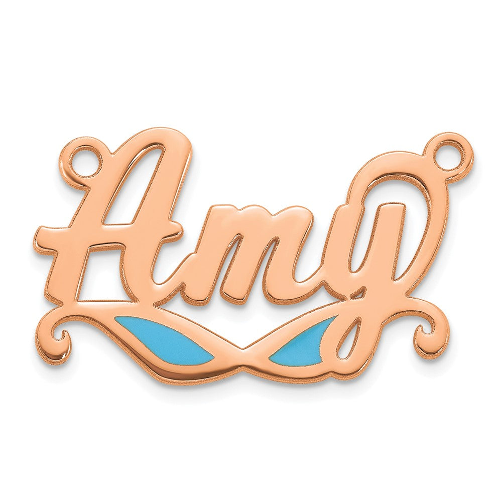 14k Rose Gold Epoxy Sunglass Name Plate