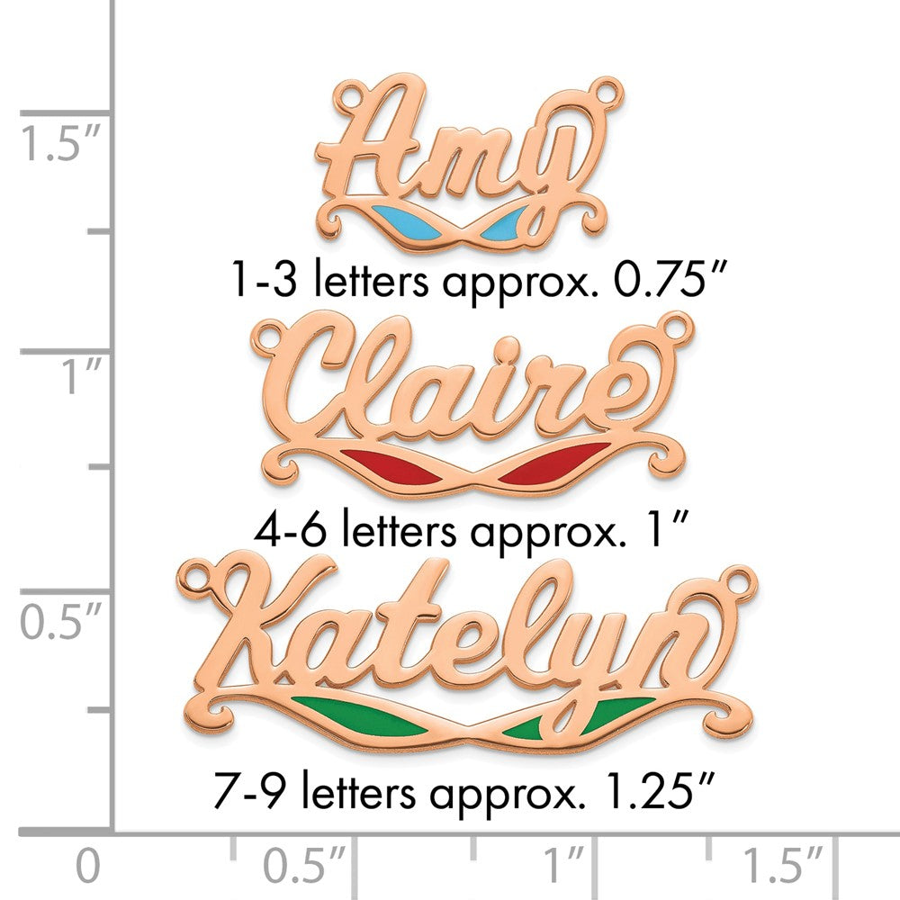 Sterling Silver/Rose-plated Epoxy Sunglass Name Plate