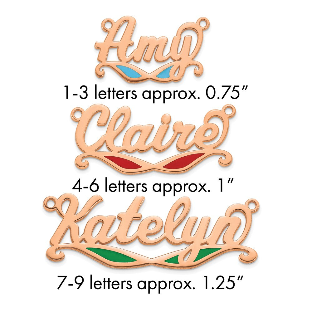 Sterling Silver/Rose-plated Epoxy Sunglass Name Plate