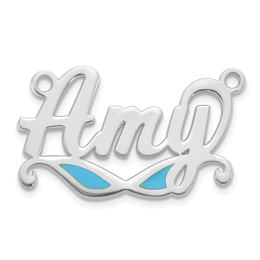 14k White Gold Epoxy Sunglass Name Plate