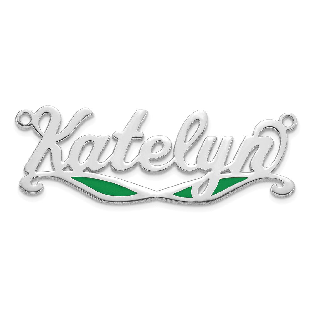 Sterling Silver/Rhodium-plated Epoxy Sunglass Name Plate