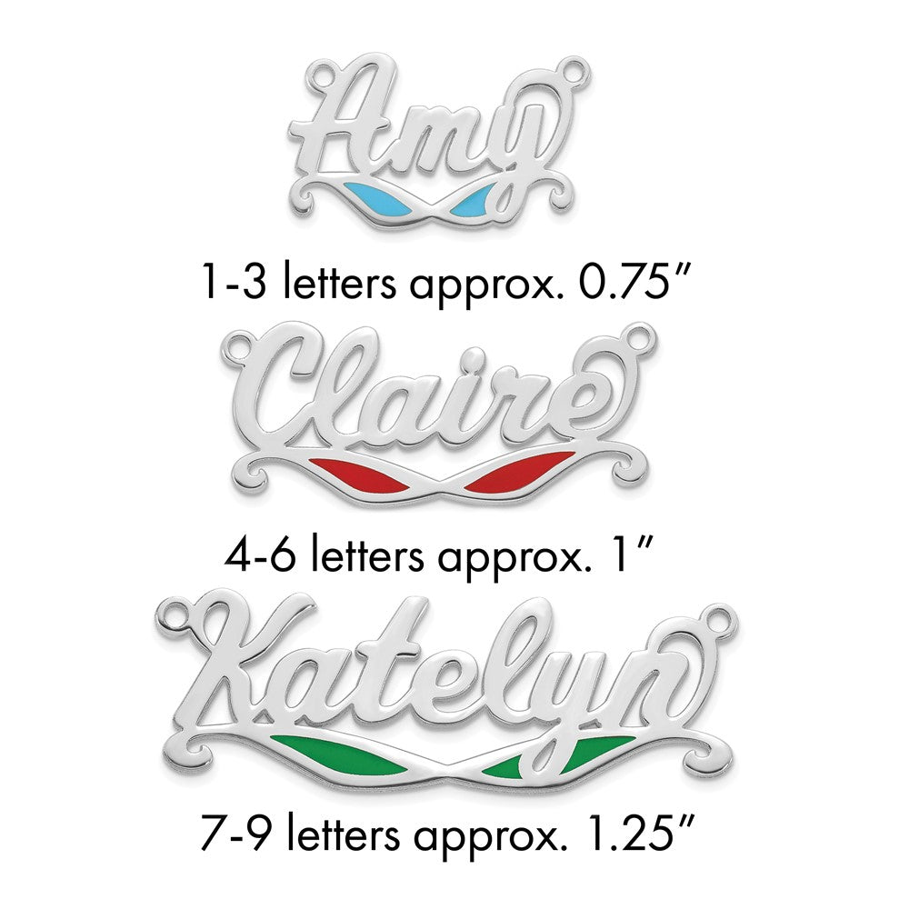 14k White Gold Epoxy Sunglass Name Plate