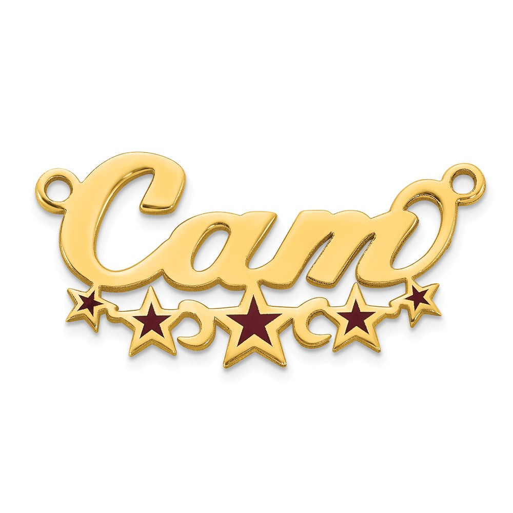 14k Yellow Gold Epoxy Stars Name Plate