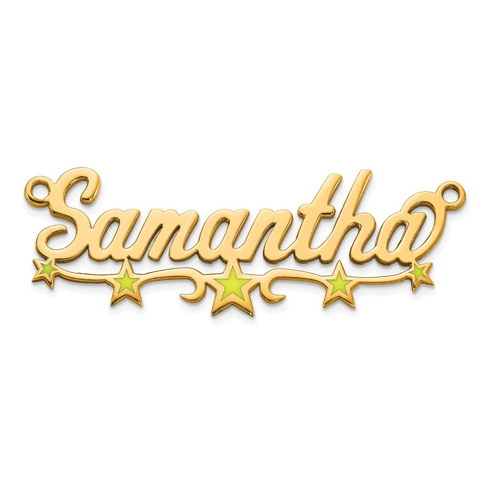 Sterling Silver/Gold-Plated Epoxy Stars Name Plate
